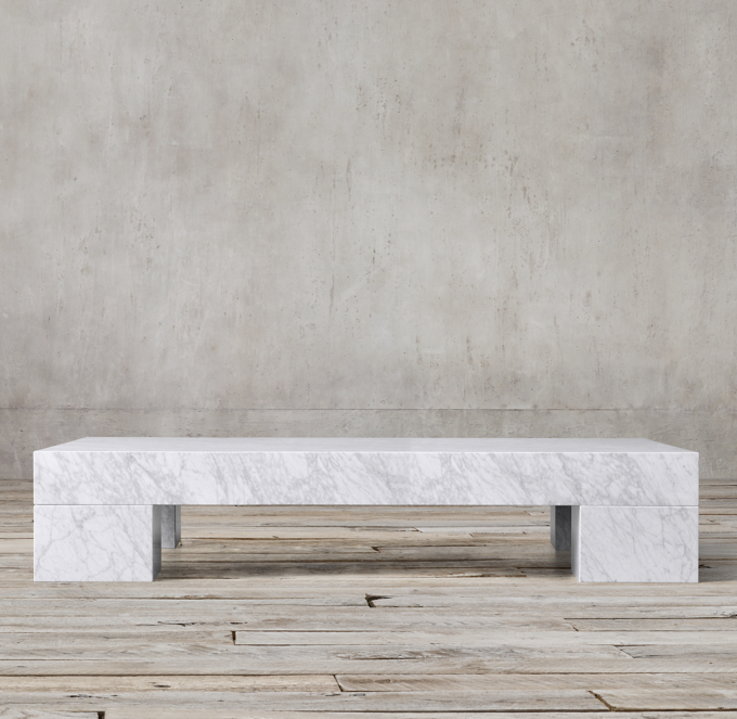 Marble Slab Rectangular Coffee Table