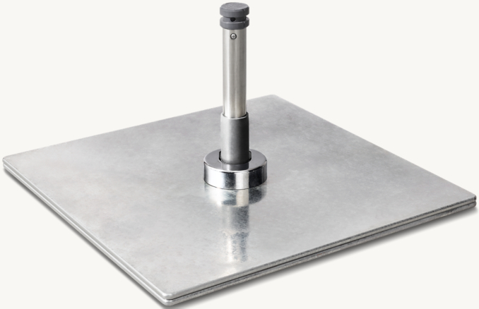Front view of Tuuci® Cantilever & Ocean Master Max Umbrella Base shown in Galvinized Steel