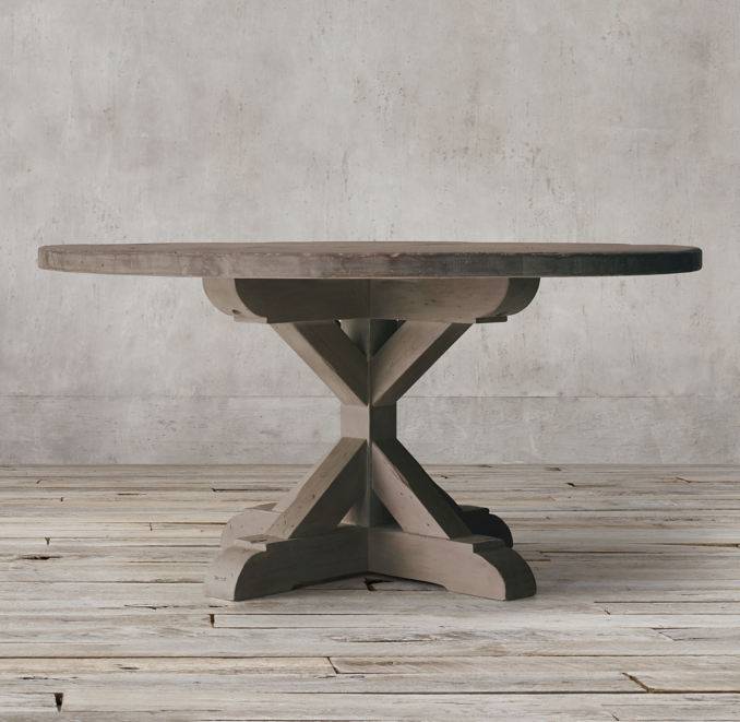 Salvaged Wood XBase Round Dining Table