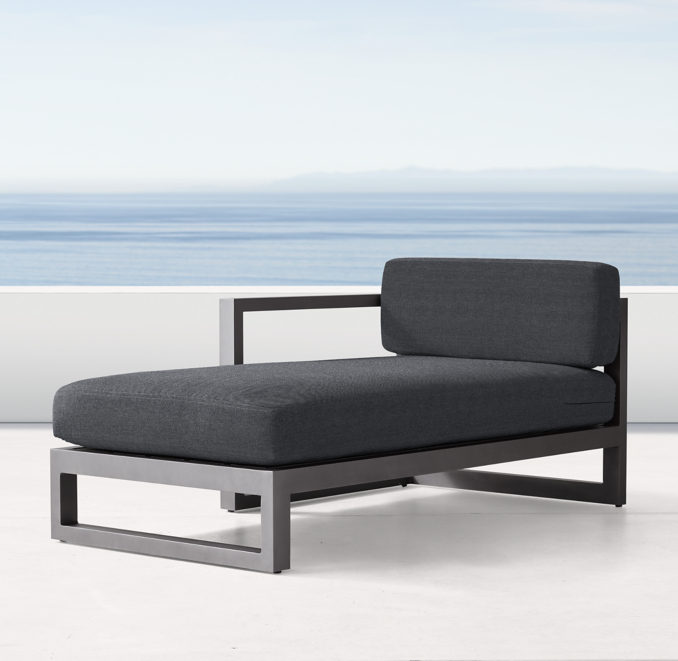 Aegean Aluminum Luxe LeftArm Chaise