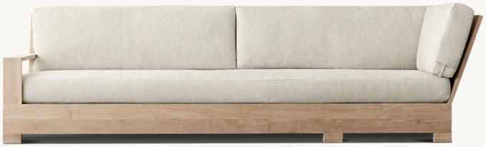 Belvedere Teak Four-Seat Left-Arm Return Sofa