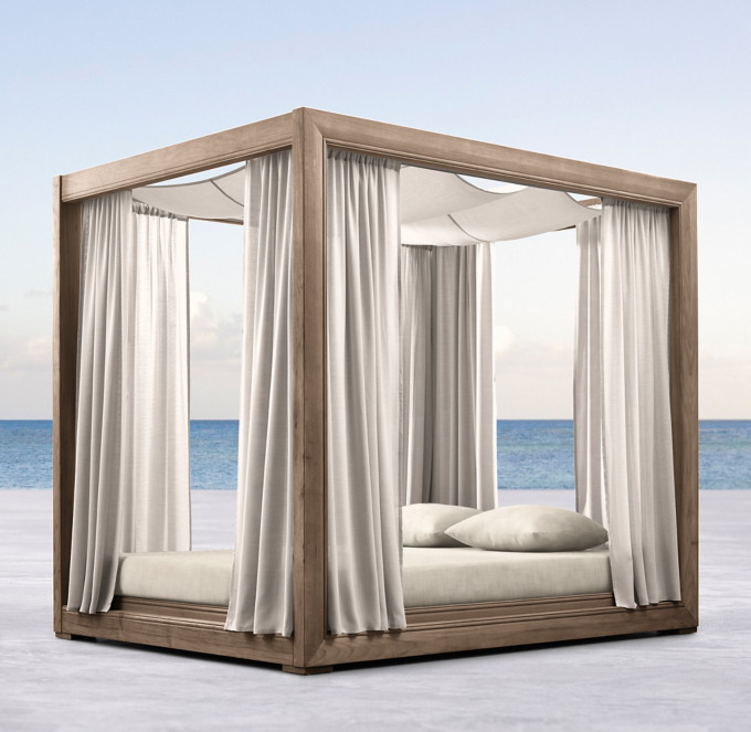 Costa Teak Canopy Daybed Drapery