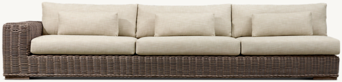 Cushions (sold separately) shown in Sand Perennials® Textured Linen Weave.