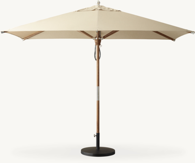 RH Premium Rectangular Teak Umbrella