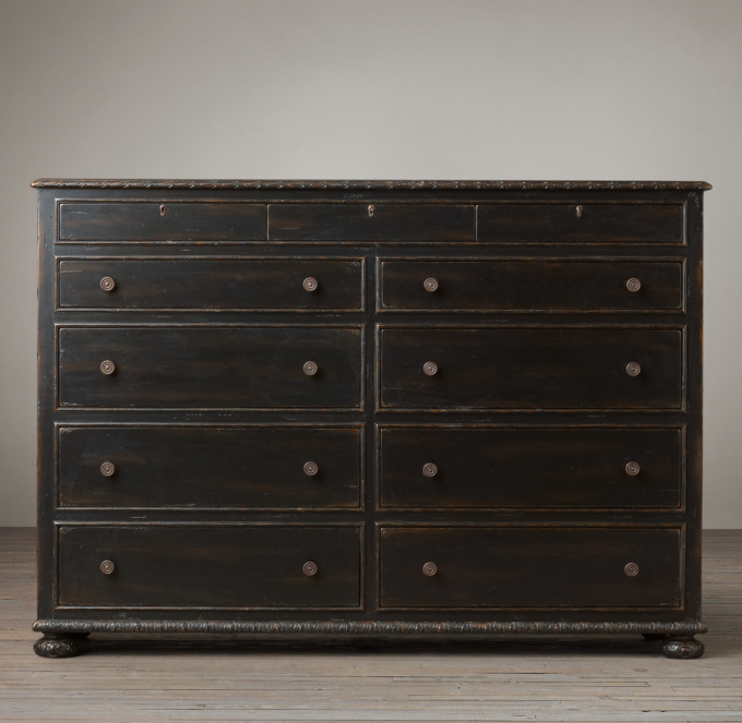 French Empire 11 Drawer Dresser