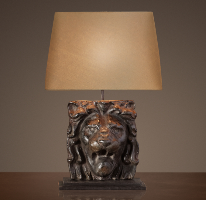 Lion's Head Table Lamp