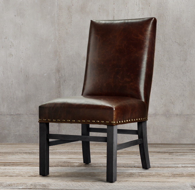 Nailhead Leather Dining Side Chair