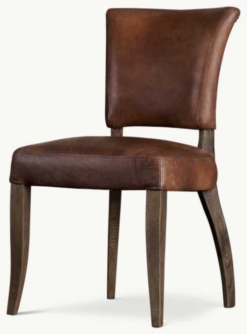 Three Quarter view of AdèLe Leather Dining Side Chair 