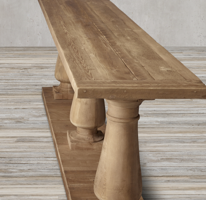 Balustrade Salvaged Wood Large Console Table