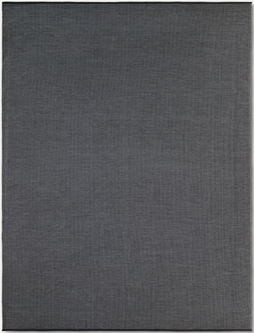 Overhead view of Pinstripe Outdoor Rug shown in Iron