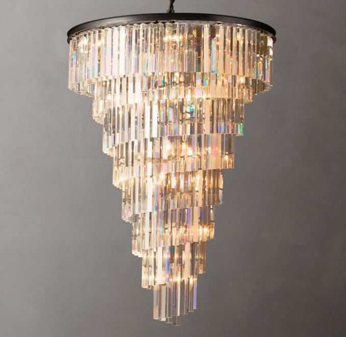 36" chandelier shown in Iron.