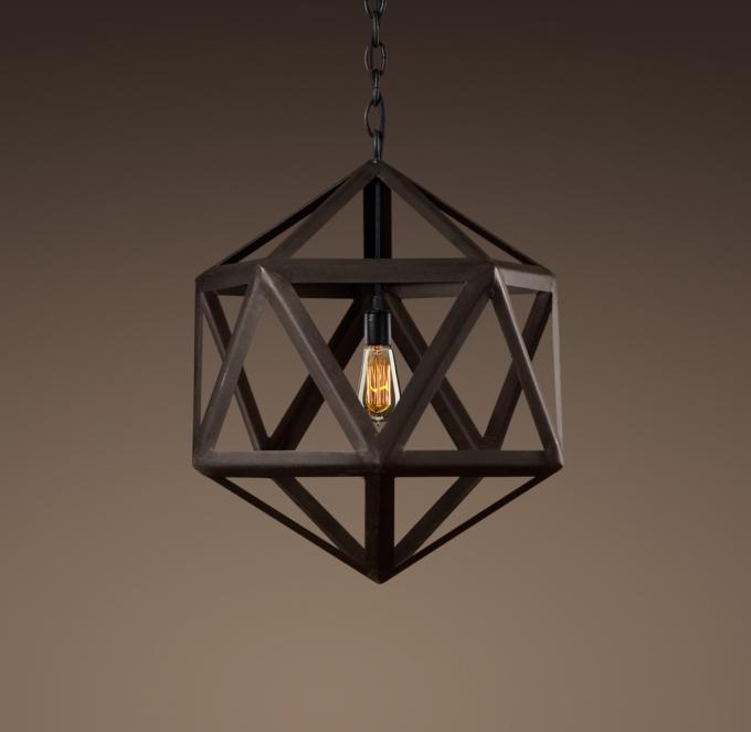 Steel Polyhedron Pendant 18"