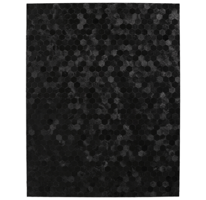 Hexa Hide Rug Black