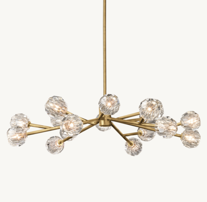 Boule De Cristal Clear Glass Round Chandelier 48\"