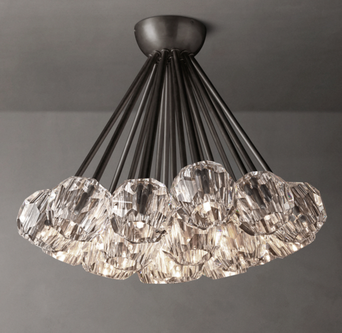 Boule De Cristal Clear Glass Flushmount 24\"