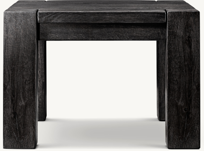 Front view of Reclaimed Oak Parsons Side Table 