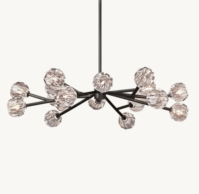 Boule De Cristal Clear Glass Round Chandelier 48\"