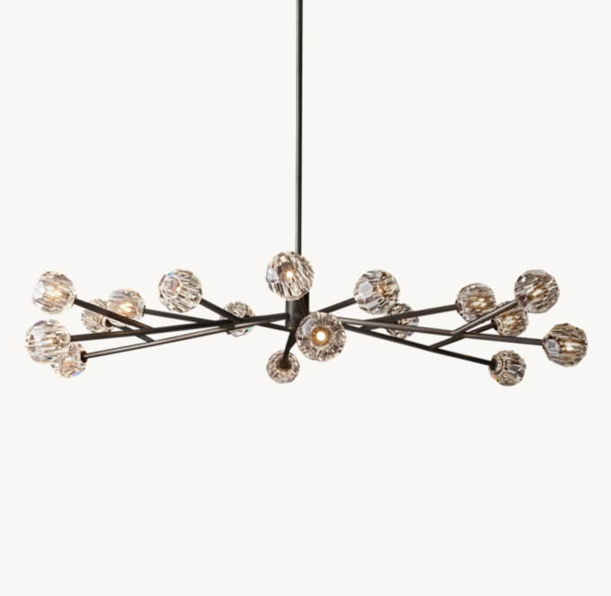 Boule De Cristal Clear Glass Round Chandelier 72\"