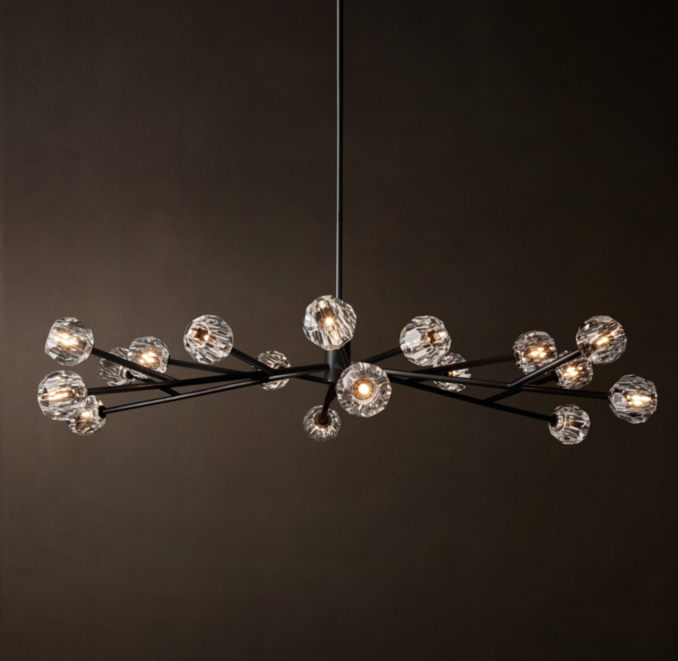 72" chandelier shown in Bronze.
