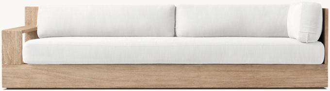 Marbella Teak Three-Seat Left-Arm Return Sofa