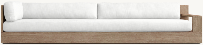 Marbella Teak Three-Seat Right-Arm Return Sofa