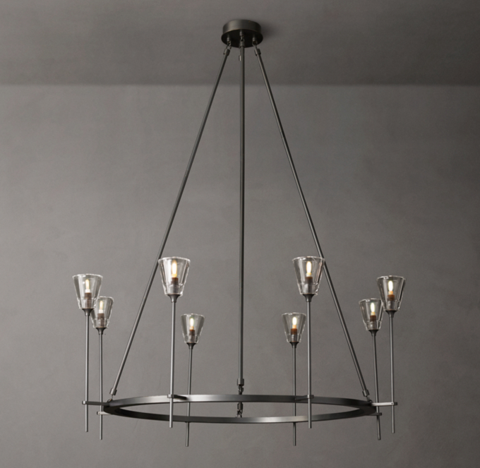 Torche De Verre Round Chandelier 46\"