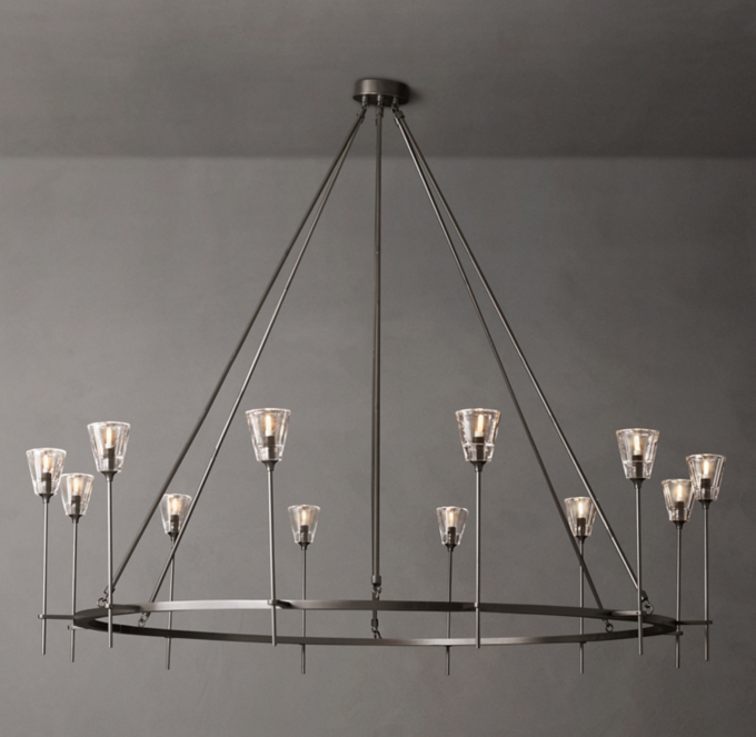 Torche De Verre Round Chandelier 70\"