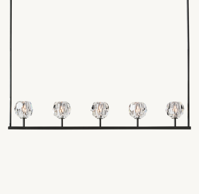 Boule De Cristal Clear Glass Linear Chandelier 48\"