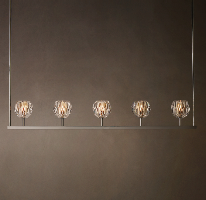 48" chandelier shown in Polished Nickel.