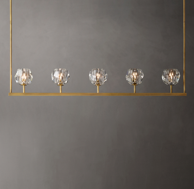 Boule De Cristal Clear Glass Linear Chandelier 48\"