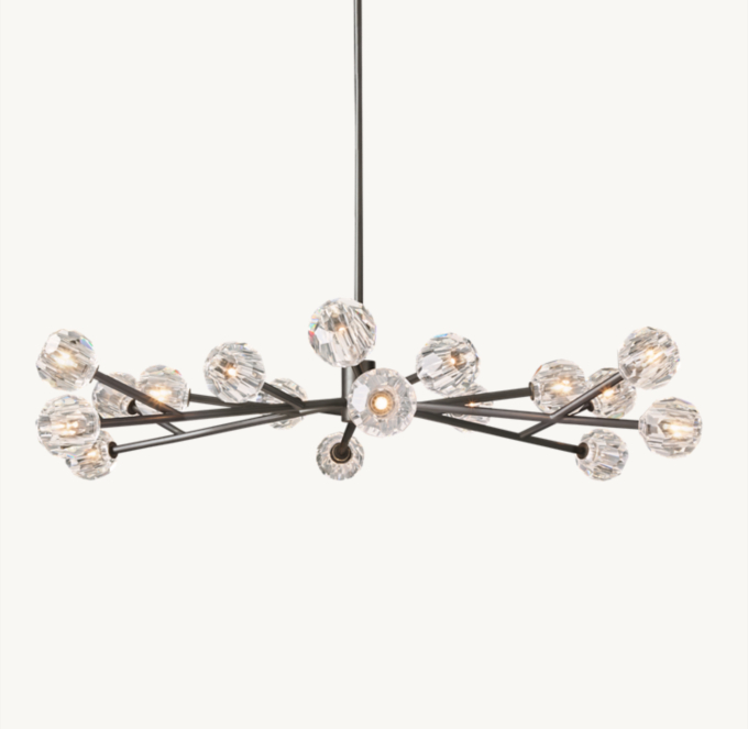 Boule De Cristal Clear Glass Round Chandelier 60\"