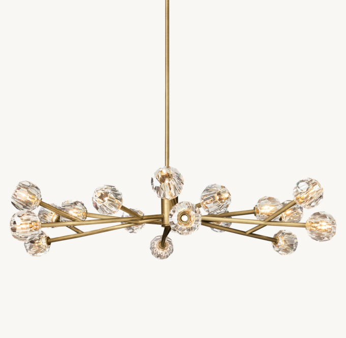 Boule De Cristal Clear Glass Round Chandelier 60\"