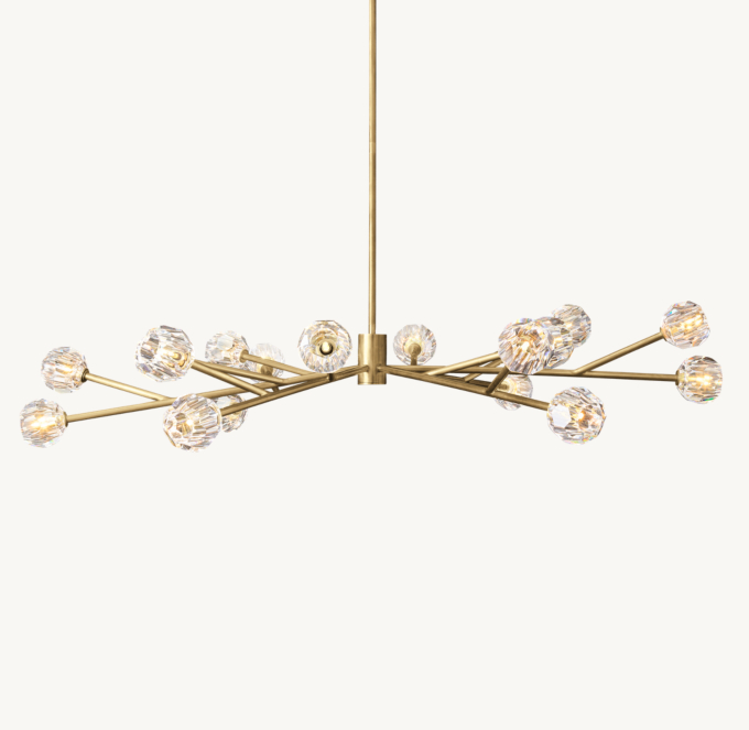 Boule De Cristal Clear Glass Round Chandelier 72\"