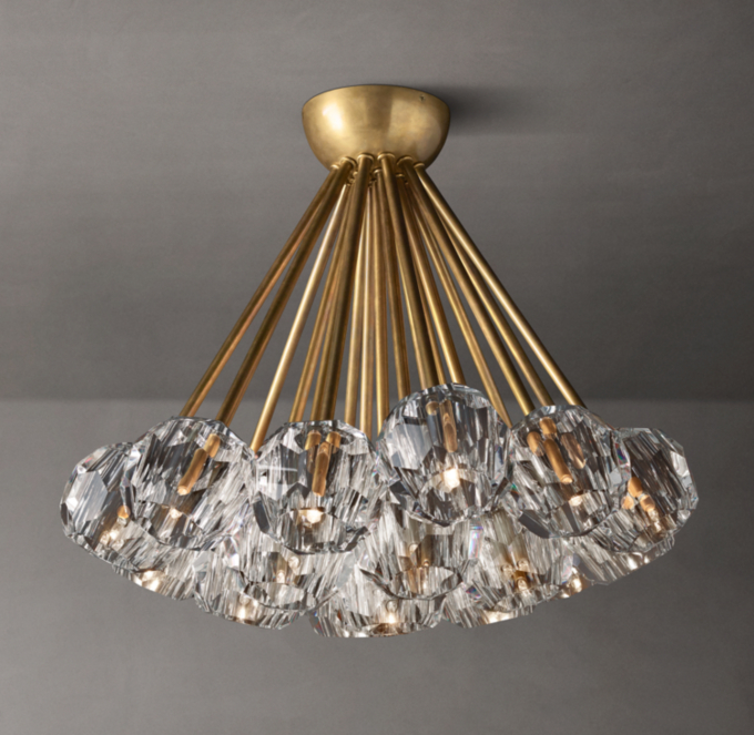 Boule De Cristal Clear Glass Flushmount 24\"
