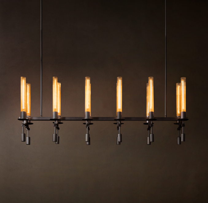 54" chandelier shown in Bronze.
