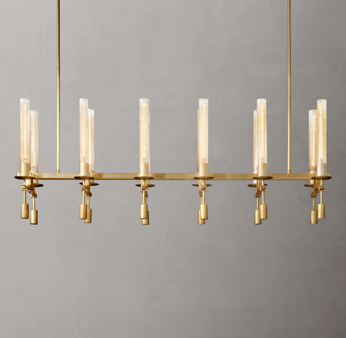 137cm chandelier shown in Burnished Brass.