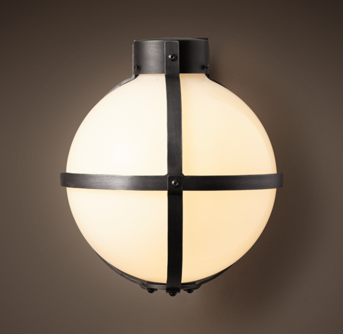 Front view of Circa 1900 Gaslight Sconce shown in Iron