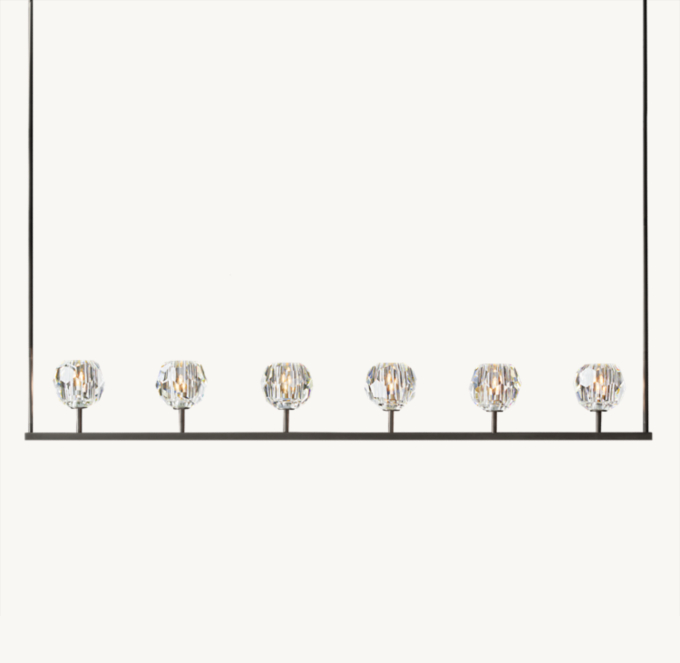Boule De Cristal Clear Glass Linear Chandelier 60\"
