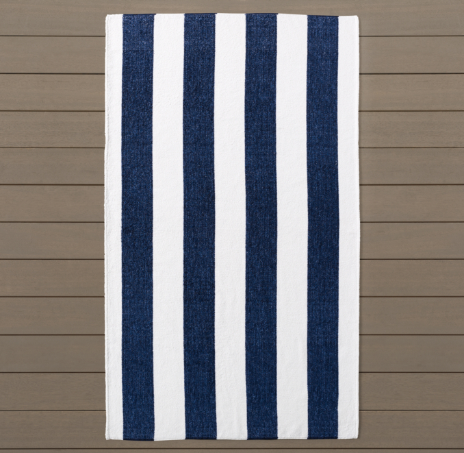 Cabana Stripe Beach Towel - Azure