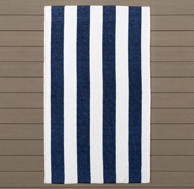Cabana Stripe Beach Towel Azure