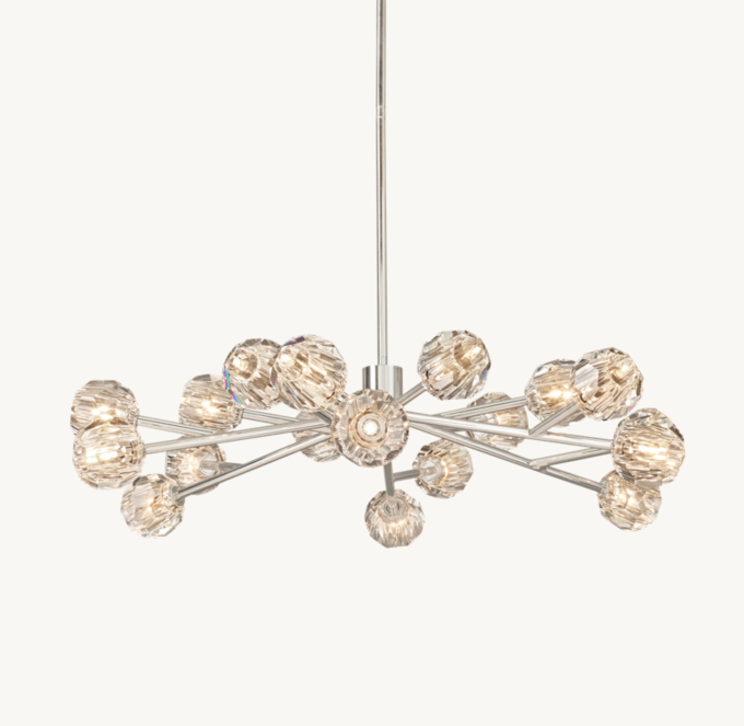 Boule De Cristal Clear Glass Round Chandelier 48\"