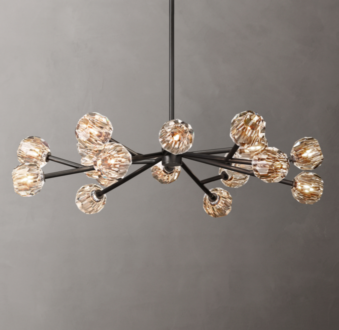 48" chandelier shown in Bronze.