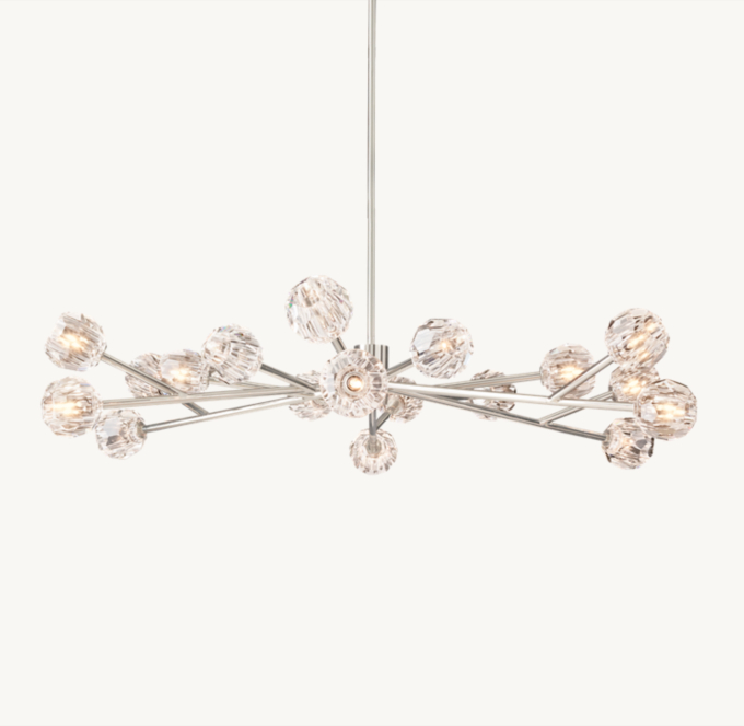 Boule De Cristal Clear Glass Round Chandelier 60\"