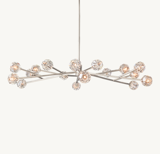 Boule De Cristal Clear Glass Round Chandelier 72\"