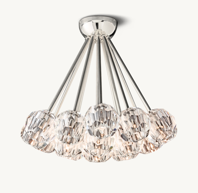 Boule De Cristal Clear Glass Flushmount 24\"
