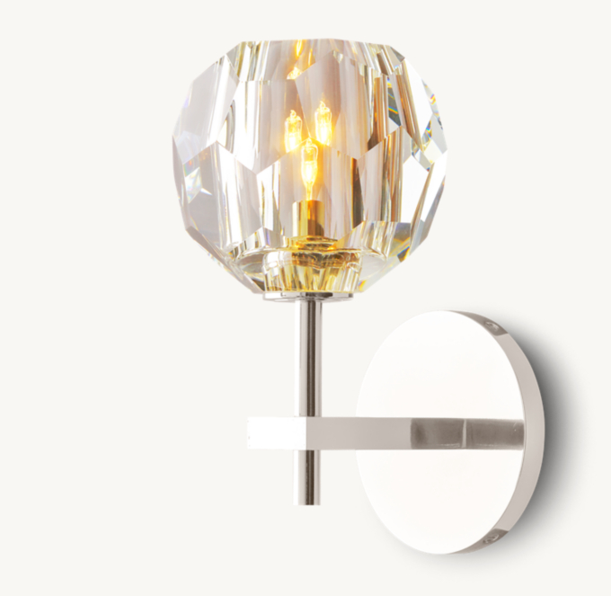 Boule de Cristal Clear Glass Sconce