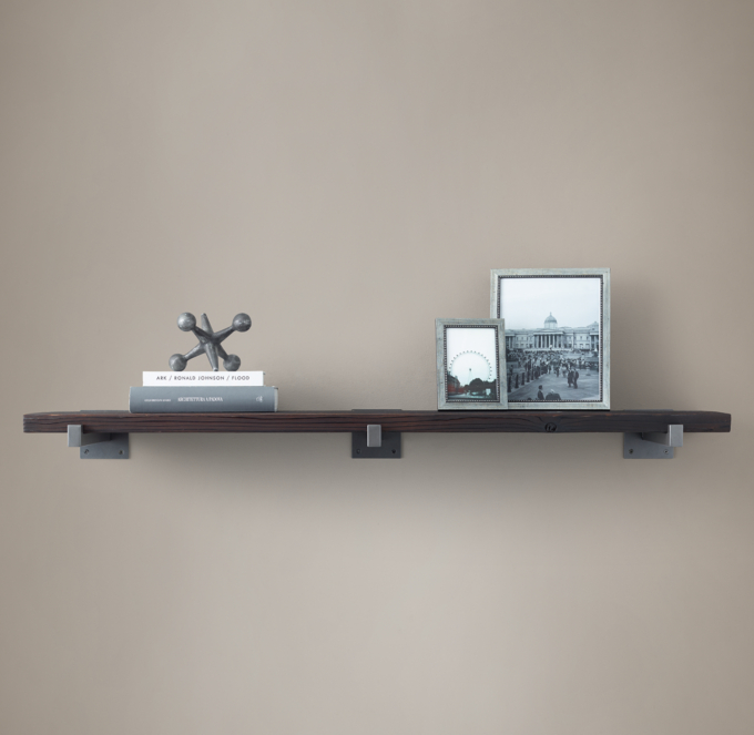 Distressed Cedar Wall Shelf Noir