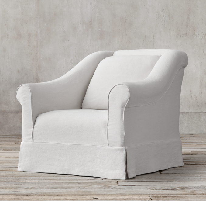 Devon Slipcovered Swivel Chair