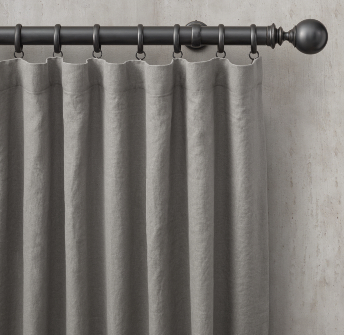 Washed Belgian Flax Linen Drapery - Rod-Pocket