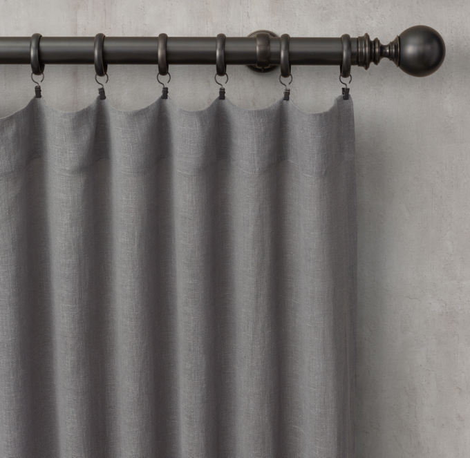 Stonewashed Sheer Linen Drapery Rod Pocket